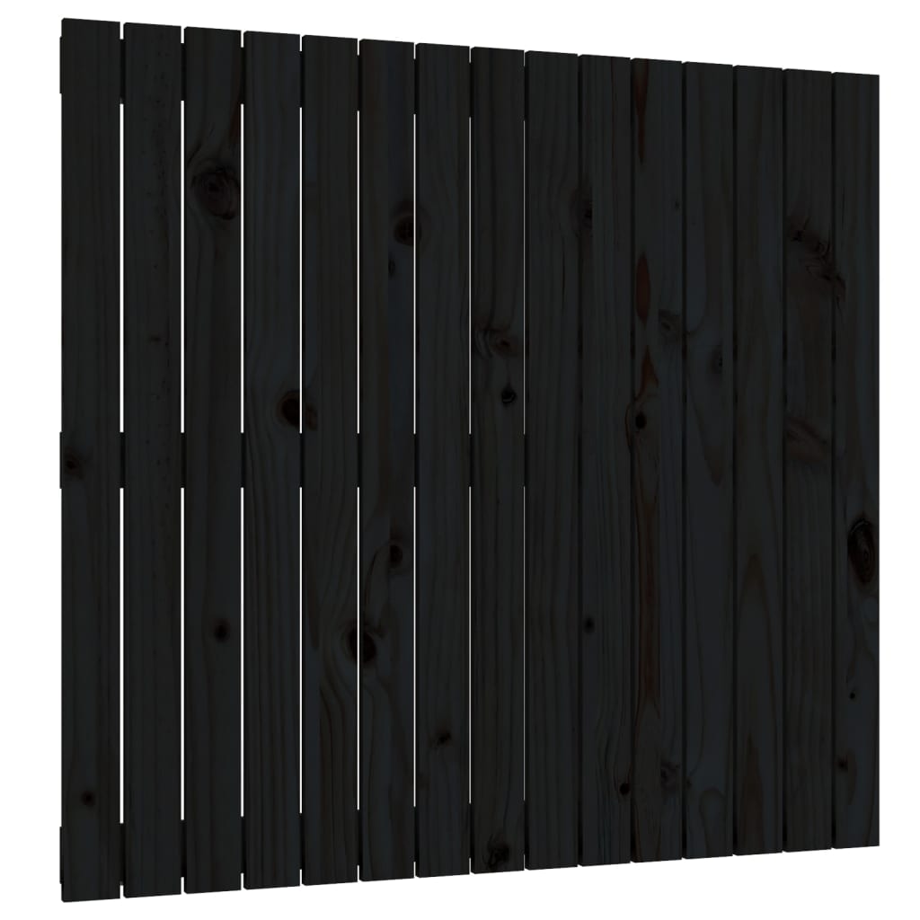 Wandhoofdbord 95,5X3X90 Cm Massief Grenenhout Zwart 95.5 x 90 cm
