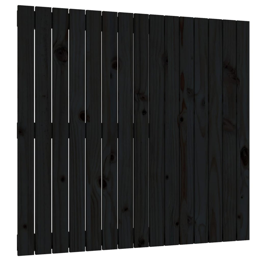Wandhoofdbord 95,5X3X90 Cm Massief Grenenhout Zwart 95.5 x 90 cm