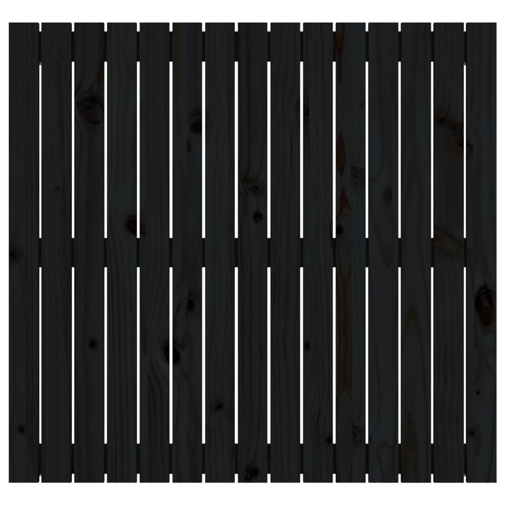 Wandhoofdbord 95,5X3X90 Cm Massief Grenenhout Zwart 95.5 x 90 cm