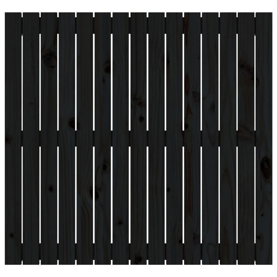 Wandhoofdbord 95,5X3X90 Cm Massief Grenenhout Zwart 95.5 x 90 cm