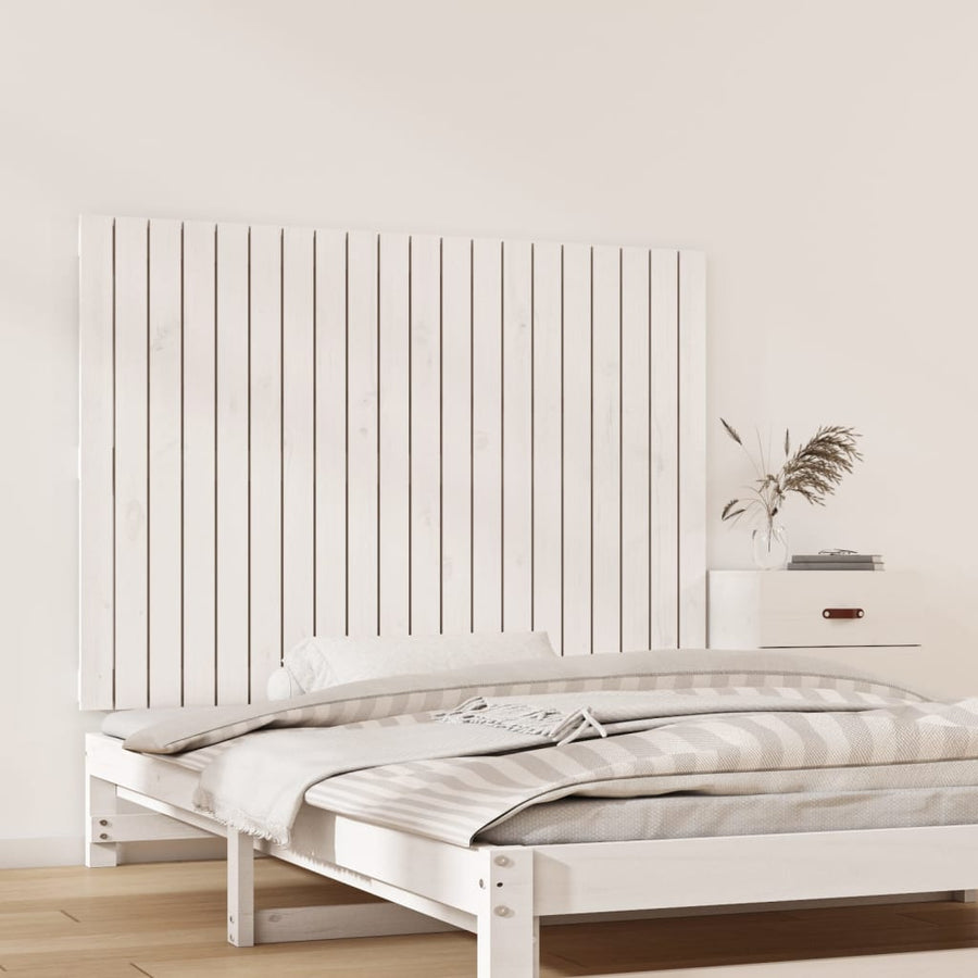 Wandhoofdbord 27,5X3X90 Cm Massief Grenenhout Wit 127.5 x 90 cm