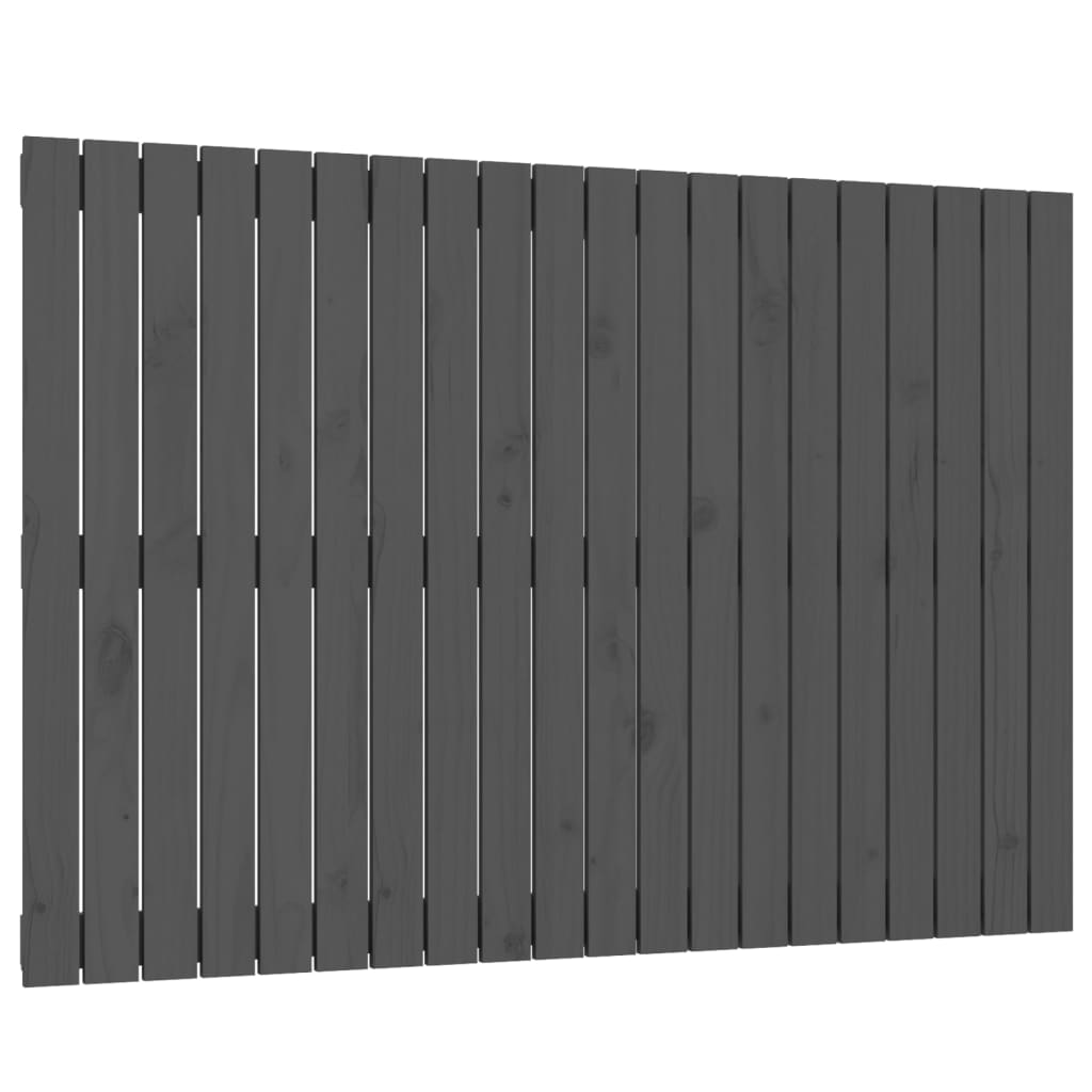 Wandhoofdbord 27,5X3X90 Cm Massief Grenenhout Grijs 127.5 x 90 cm