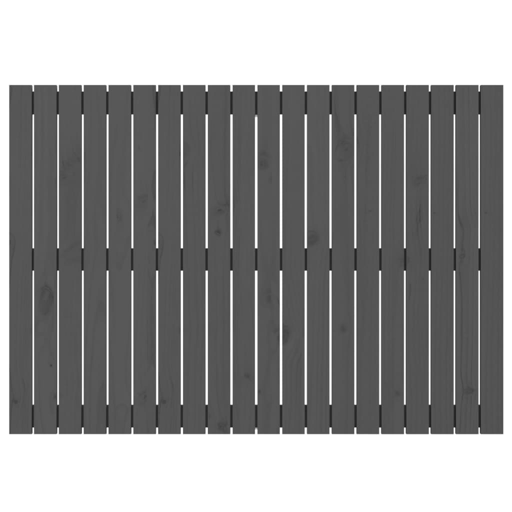 Wandhoofdbord 27,5X3X90 Cm Massief Grenenhout Grijs 127.5 x 90 cm