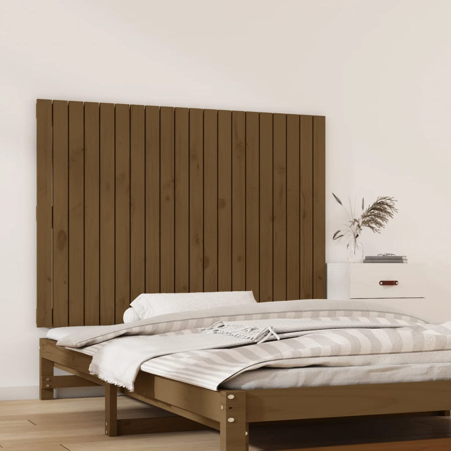 Wandhoofdbord 27,5X3X90 Cm Massief Grenenhout Honingbruin 127.5 x 90 cm