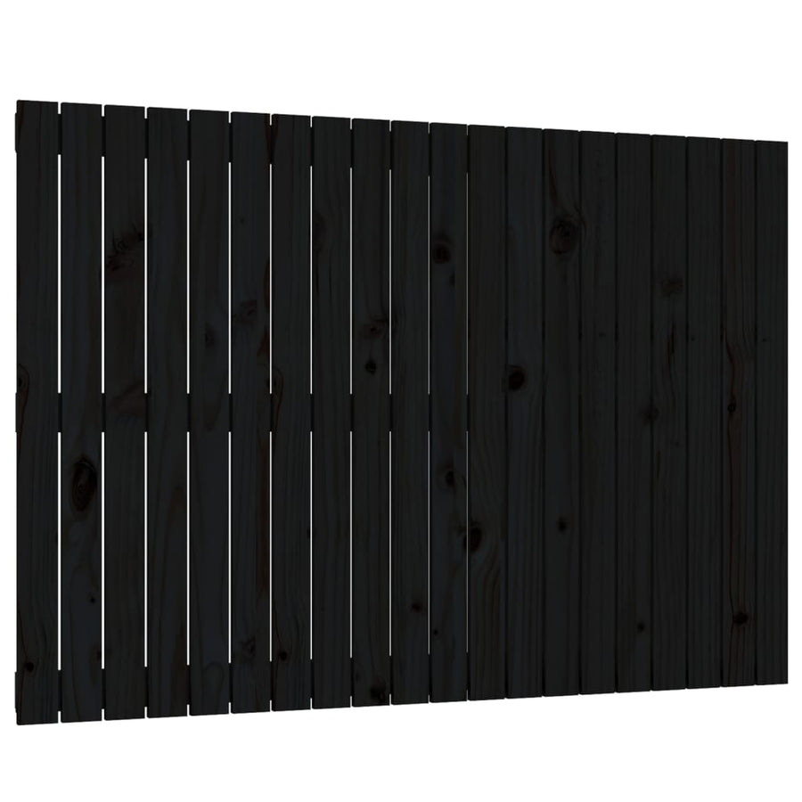 Wandhoofdbord 27,5X3X90 Cm Massief Grenenhout Zwart 127.5 x 90 cm