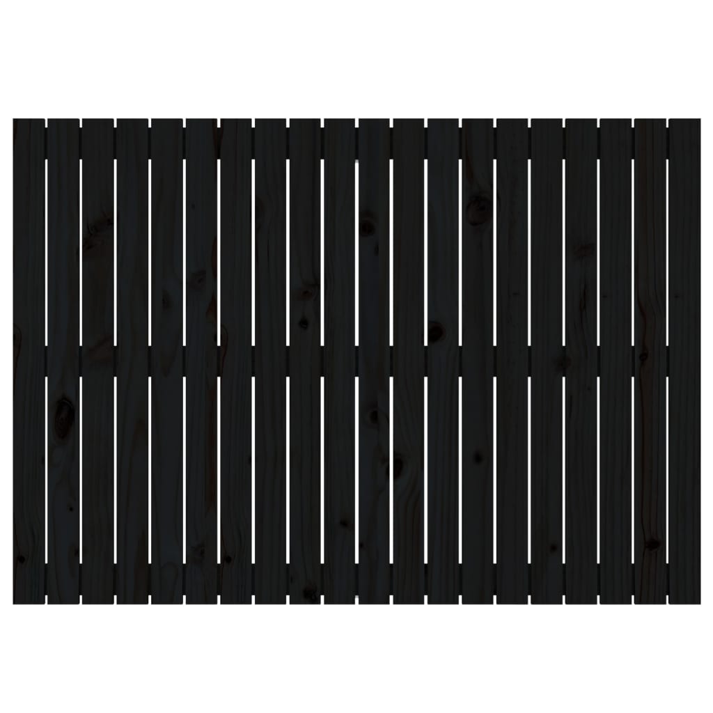 Wandhoofdbord 27,5X3X90 Cm Massief Grenenhout Zwart 127.5 x 90 cm