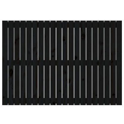 Wandhoofdbord 27,5X3X90 Cm Massief Grenenhout Zwart 127.5 x 90 cm