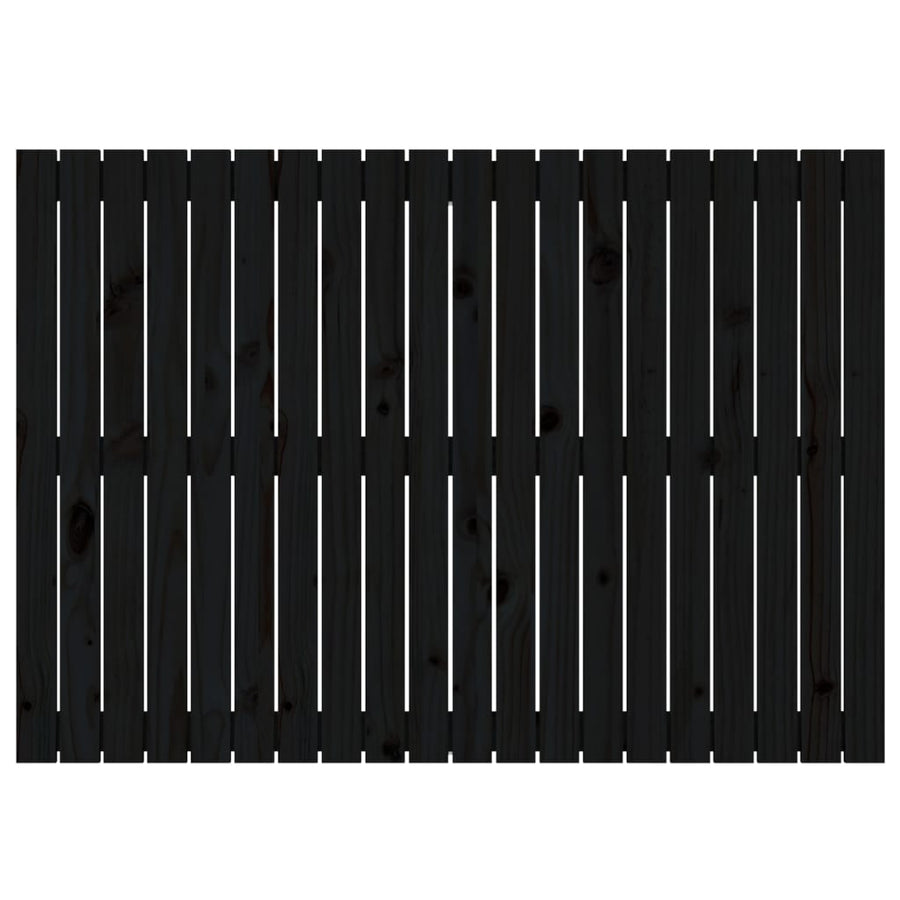 Wandhoofdbord 27,5X3X90 Cm Massief Grenenhout Zwart 127.5 x 90 cm