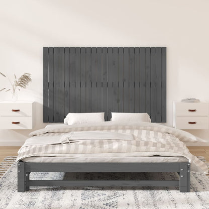 Wandhoofdbord 47X3X90 Cm Massief Grenenhout Grijs 147 x 90 cm