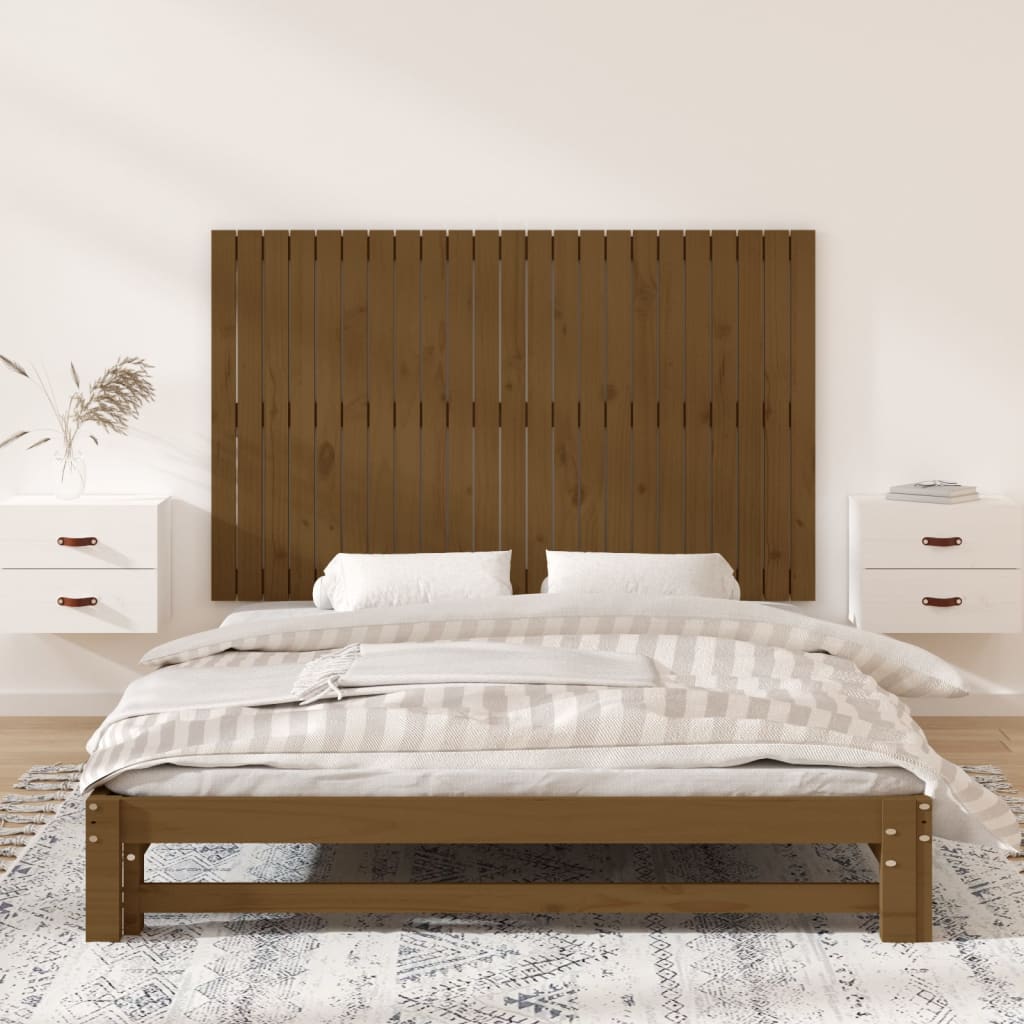 Wandhoofdbord 47X3X90 Cm Massief Grenenhout Honingbruin 147 x 90 cm