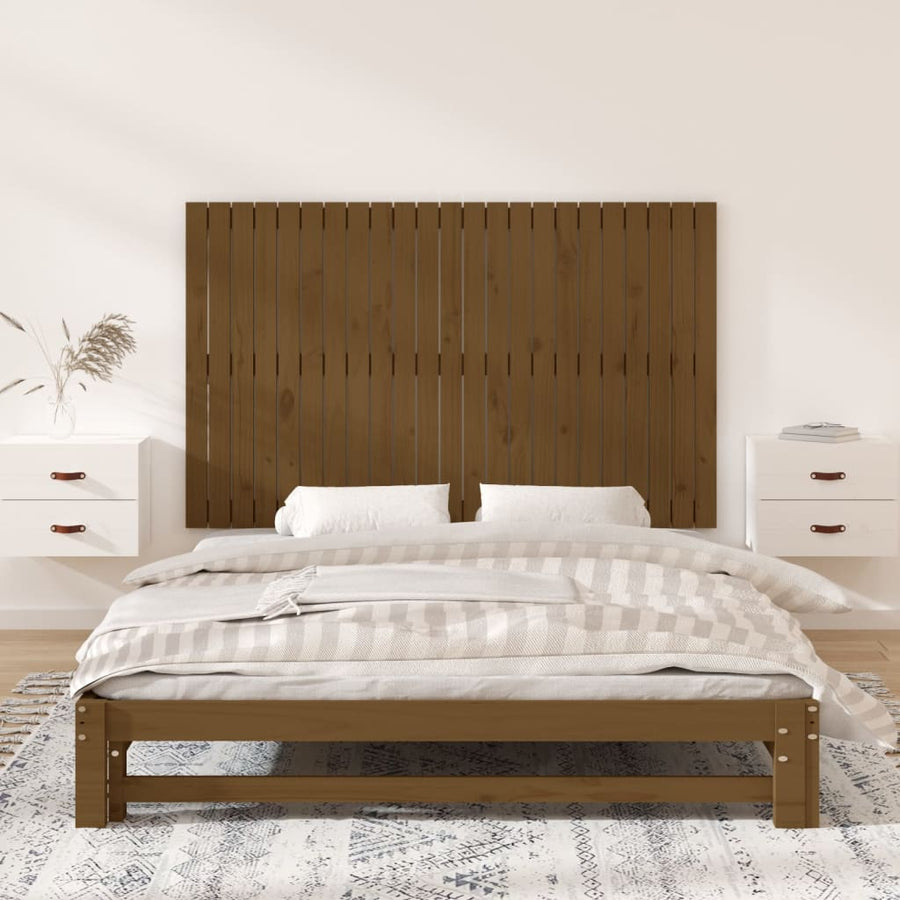 Wandhoofdbord 47X3X90 Cm Massief Grenenhout Honingbruin 147 x 90 cm