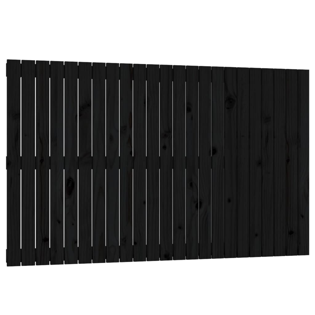Wandhoofdbord 47X3X90 Cm Massief Grenenhout Zwart 147 x 90 cm