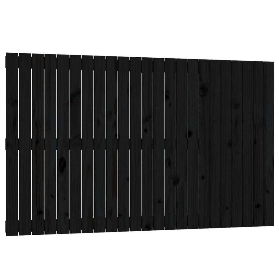 Wandhoofdbord 47X3X90 Cm Massief Grenenhout Zwart 147 x 90 cm