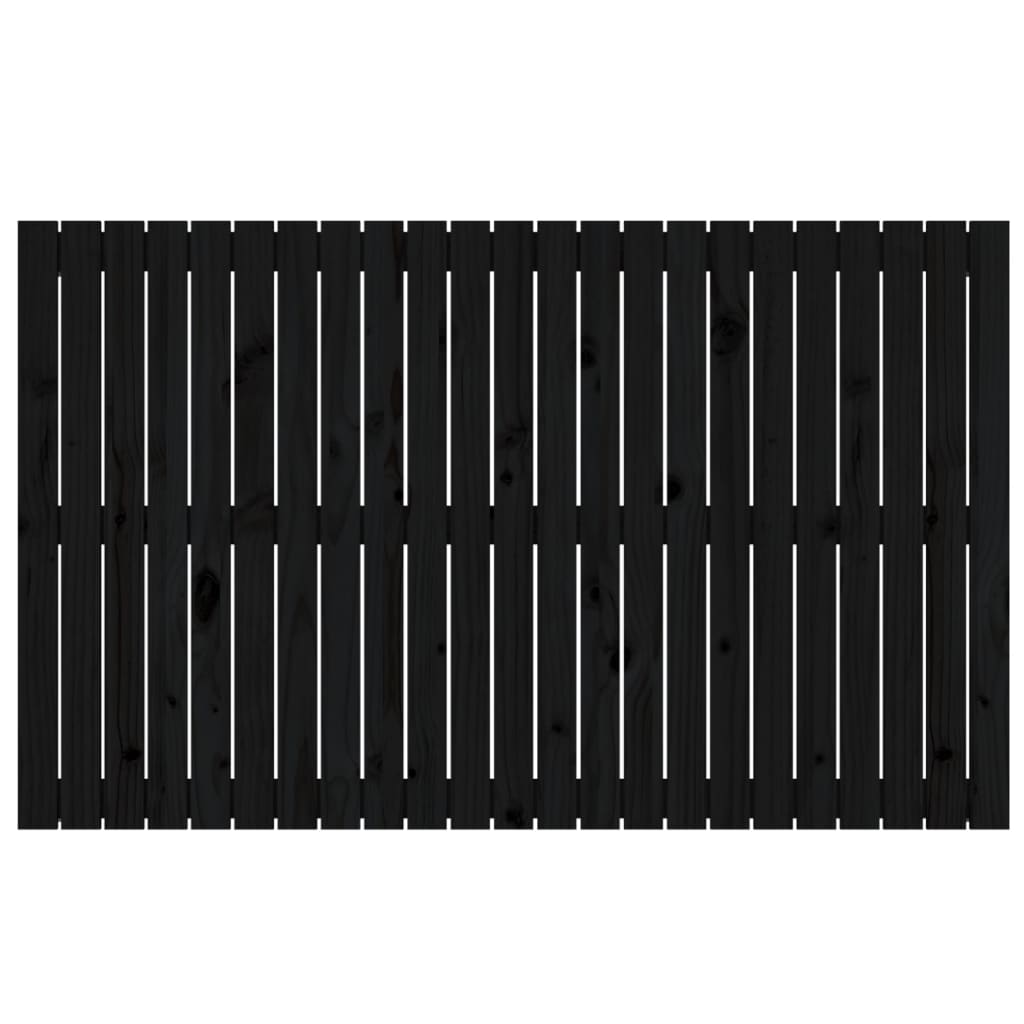 Wandhoofdbord 47X3X90 Cm Massief Grenenhout Zwart 147 x 90 cm
