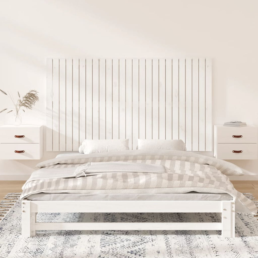 Wandhoofdbord 59,5X3X90 Cm Massief Grenenhout Wit 159.5 x 90 cm
