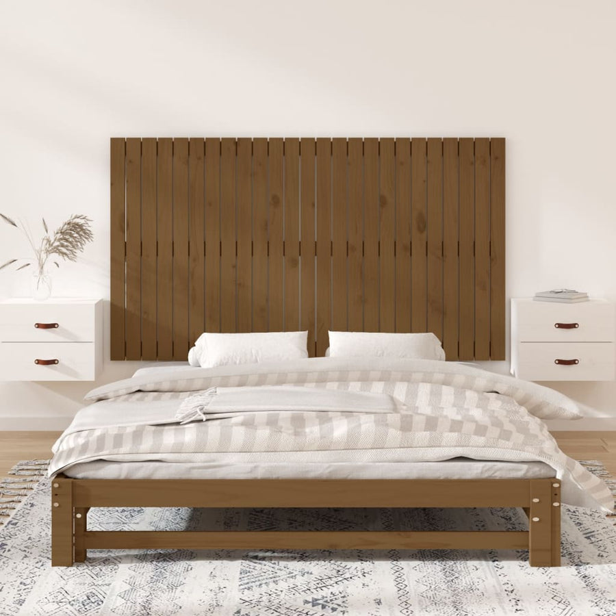 Wandhoofdbord 59,5X3X90 Cm Massief Grenenhout Honingbruin 159.5 x 90 cm