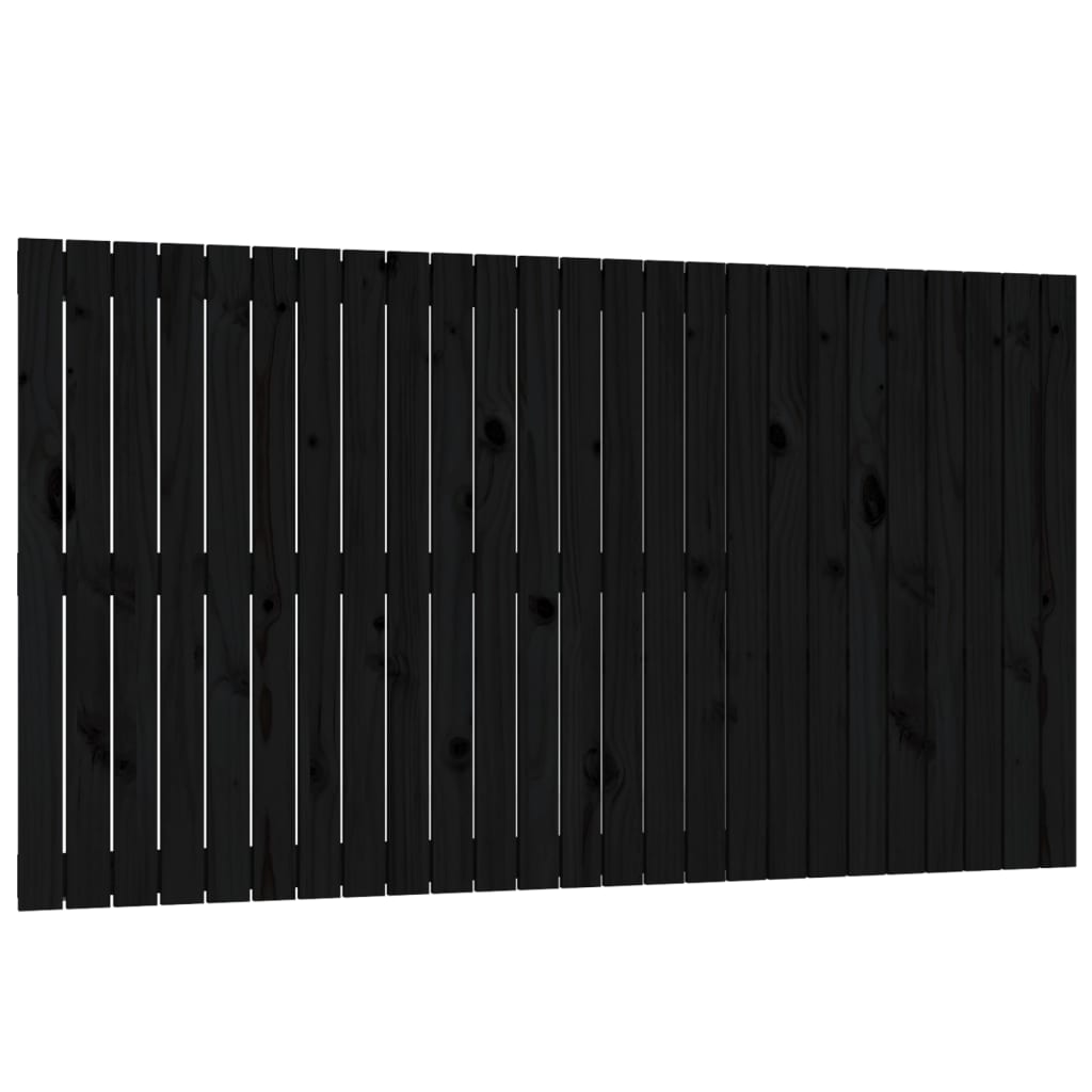 Wandhoofdbord 59,5X3X90 Cm Massief Grenenhout Zwart 159.5 x 90 cm