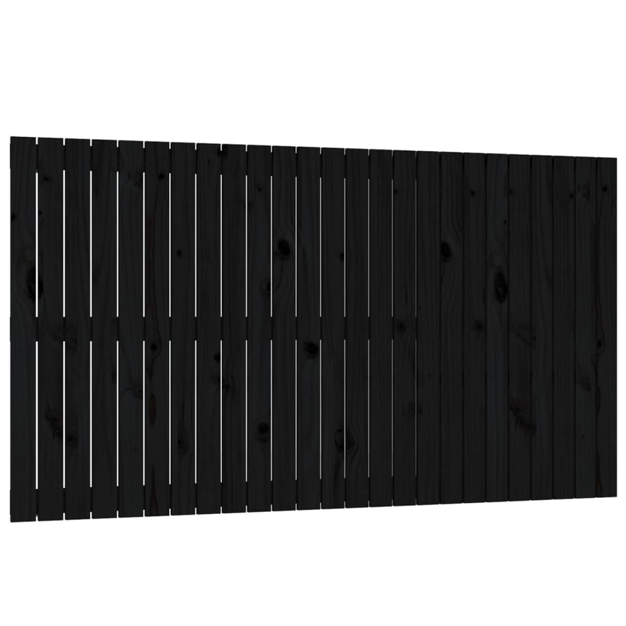 Wandhoofdbord 59,5X3X90 Cm Massief Grenenhout Zwart 159.5 x 90 cm