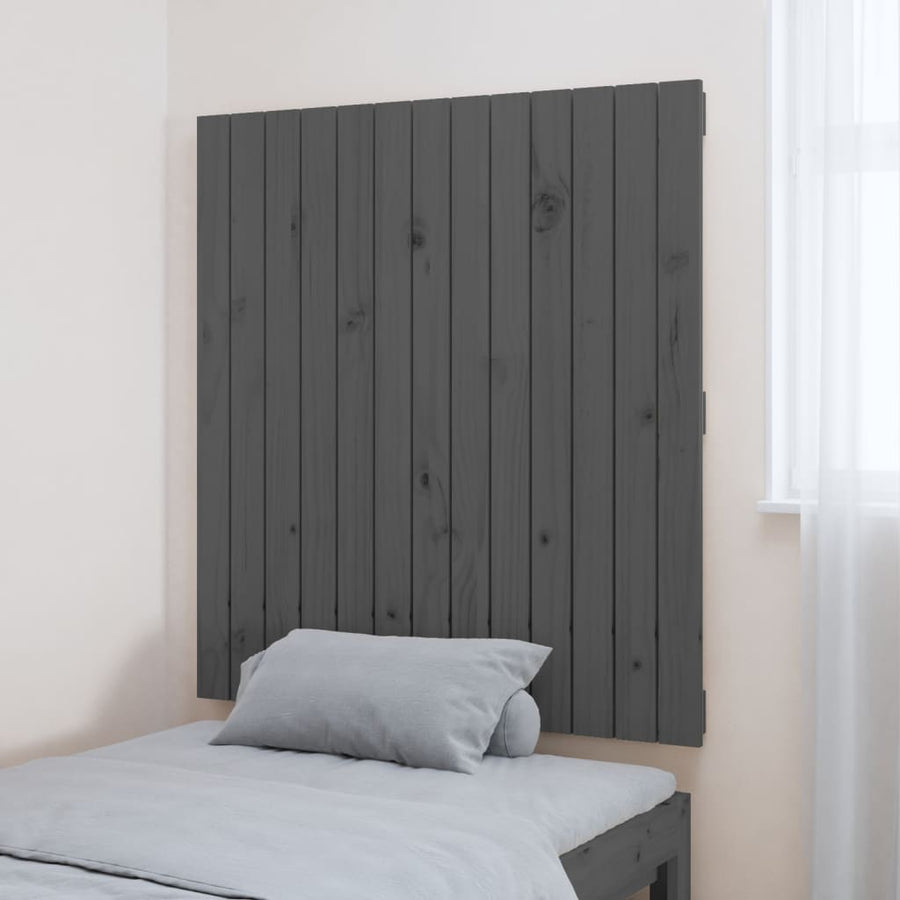 Wandhoofdbord 82,5X3X90 Cm Massief Grenenhout Grijs 82.5 x 90 cm