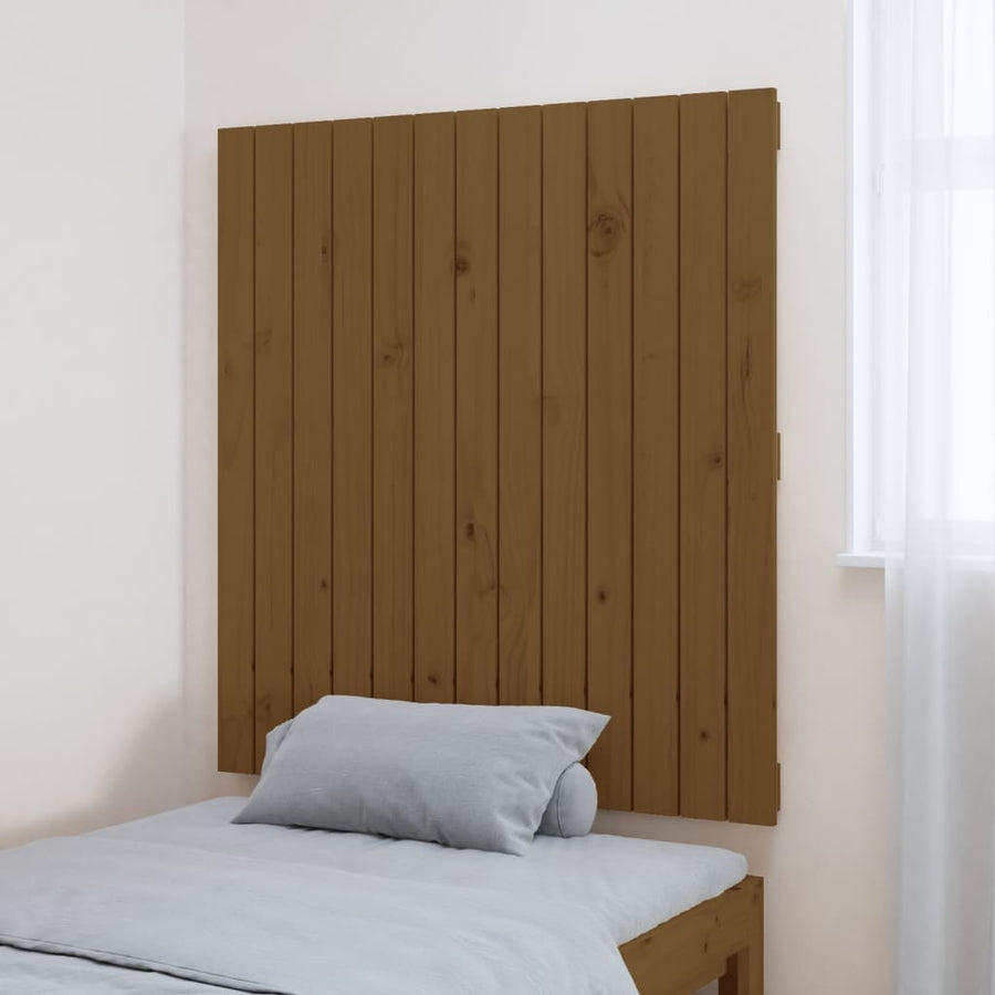 Wandhoofdbord 82,5X3X90 Cm Massief Grenenhout Honingbruin 82.5 x 90 cm