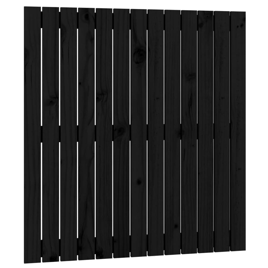 Wandhoofdbord 82,5X3X90 Cm Massief Grenenhout Zwart 82.5 x 90 cm