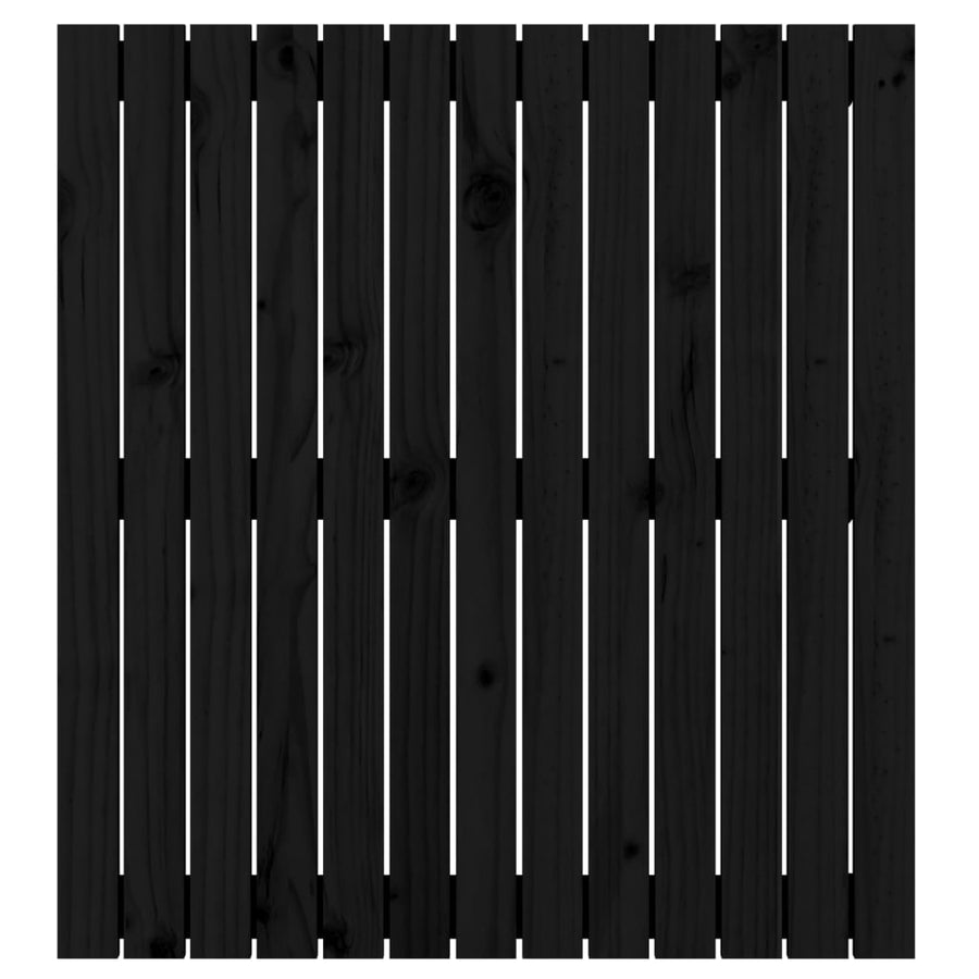 Wandhoofdbord 82,5X3X90 Cm Massief Grenenhout Zwart 82.5 x 90 cm