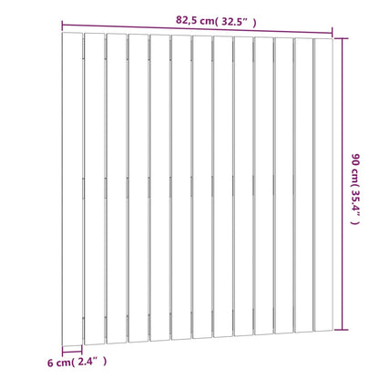 Wandhoofdbord 82,5X3X90 Cm Massief Grenenhout Zwart 82.5 x 90 cm