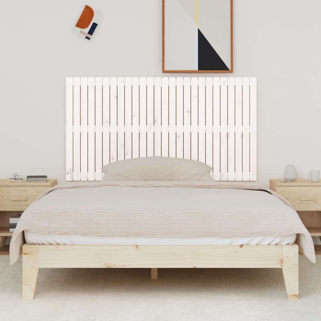 Wandhoofdbord 66X3X90 Cm Massief Grenenhout Wit 166 x 90 cm