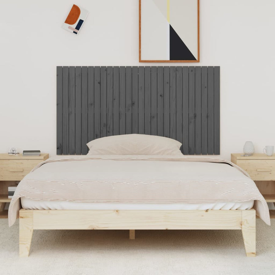 Wandhoofdbord 66X3X90 Cm Massief Grenenhout Grijs 166 x 90 cm