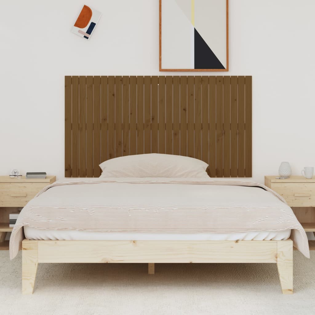 Wandhoofdbord 66X3X90 Cm Massief Grenenhout Honingbruin 166 x 90 cm