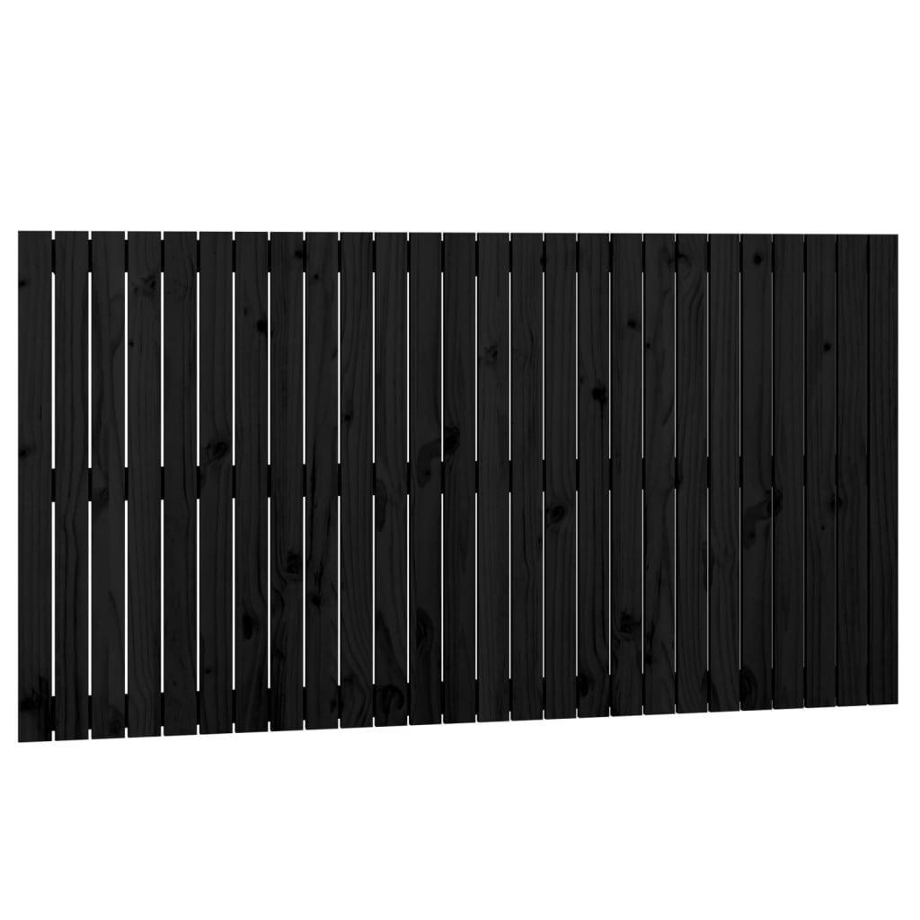 Wandhoofdbord 66X3X90 Cm Massief Grenenhout Zwart 166 x 90 cm