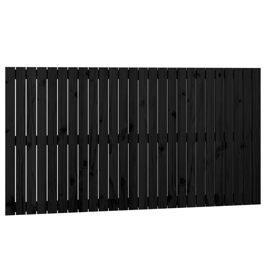 Wandhoofdbord 66X3X90 Cm Massief Grenenhout Zwart 166 x 90 cm