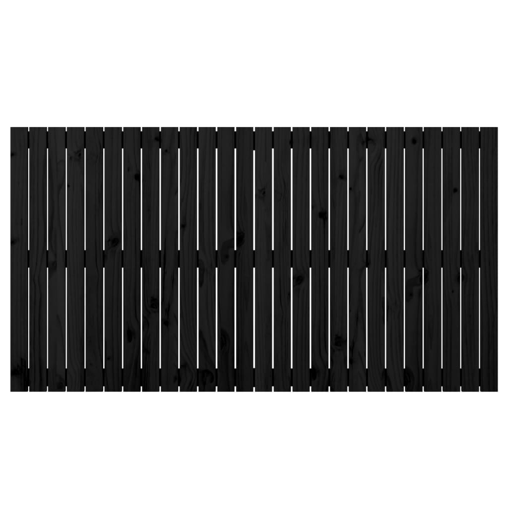 Wandhoofdbord 66X3X90 Cm Massief Grenenhout Zwart 166 x 90 cm