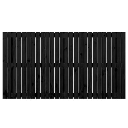 Wandhoofdbord 66X3X90 Cm Massief Grenenhout Zwart 166 x 90 cm