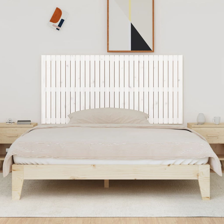 Wandhoofdbord 85X3X90 Cm Massief Grenenhout Wit 185 x 90 cm