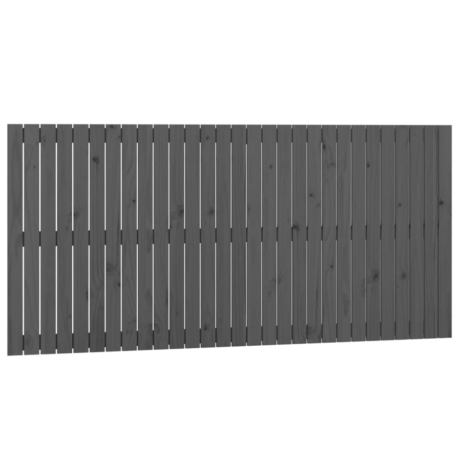 Wandhoofdbord 85X3X90 Cm Massief Grenenhout Grijs 185 x 90 cm