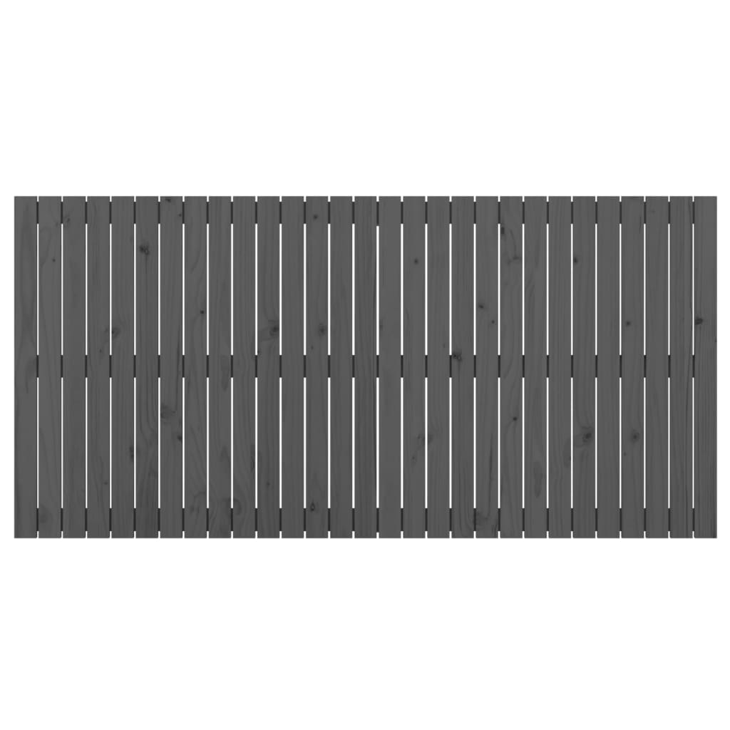 Wandhoofdbord 85X3X90 Cm Massief Grenenhout Grijs 185 x 90 cm