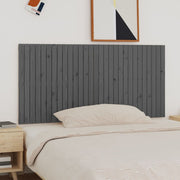 Hoofdbord 185x3x90 cm massief grenenhout grijs wandmontage