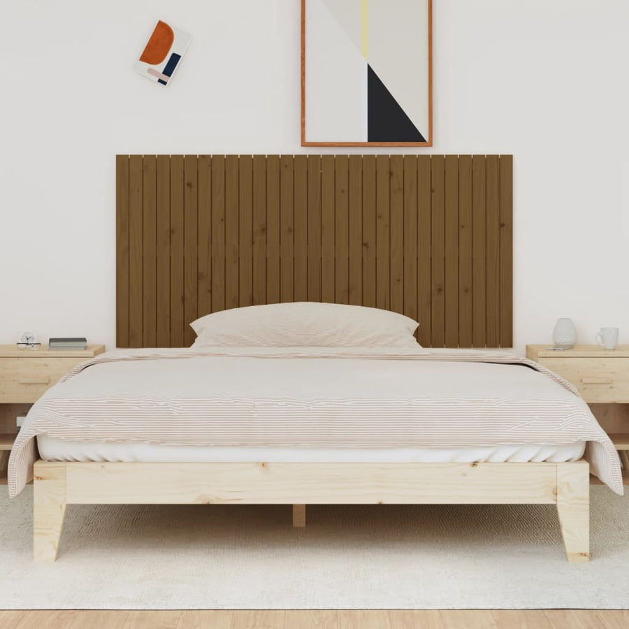 Wandhoofdbord 85X3X90 Cm Massief Grenenhout Honingbruin 185 x 90 cm