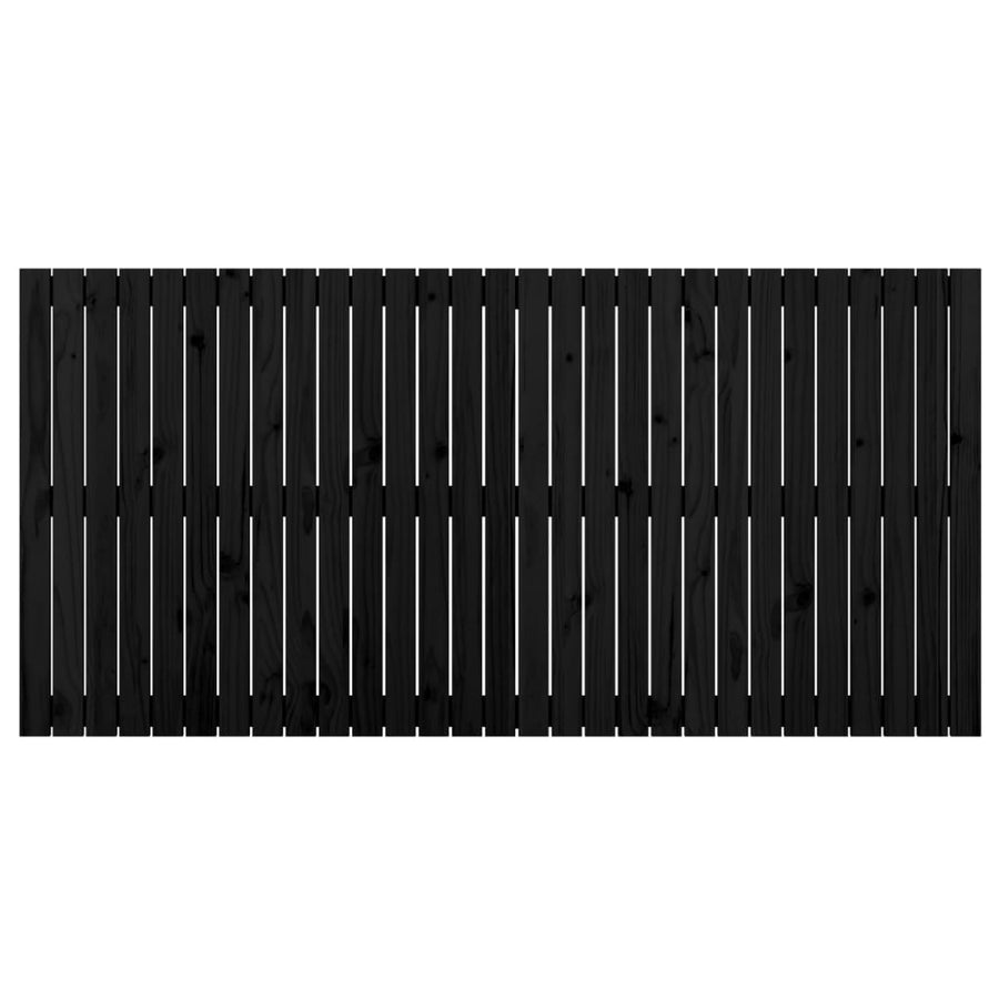 Wandhoofdbord 85X3X90 Cm Massief Grenenhout Zwart 185 x 90 cm