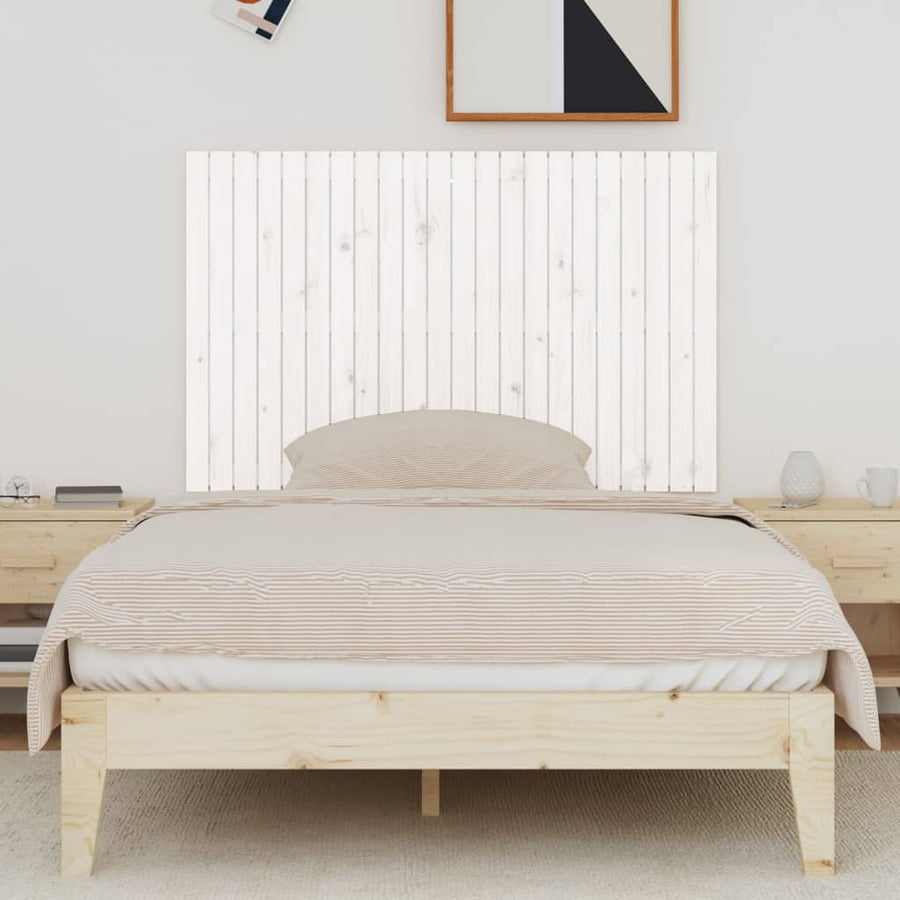 Wandhoofdbord 40X3X90 Cm Massief Grenenhout Wit 140 x 90 cm