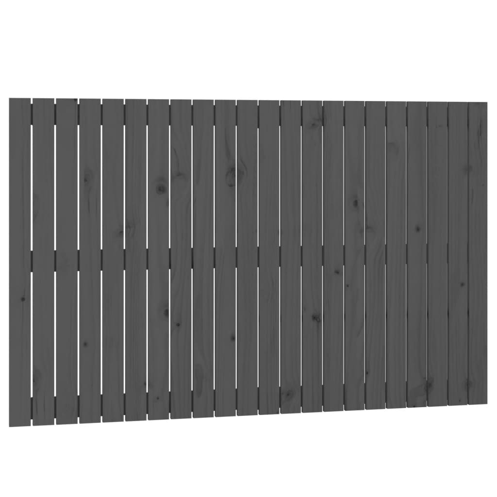 Wandhoofdbord 40X3X90 Cm Massief Grenenhout Grijs 140 x 90 cm