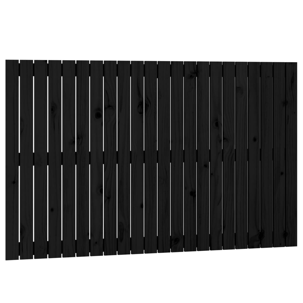 Wandhoofdbord 40X3X90 Cm Massief Grenenhout Zwart 140 x 90 cm