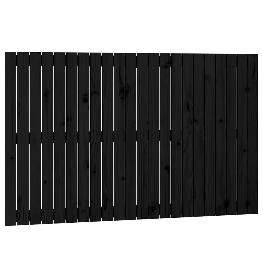 Wandhoofdbord 40X3X90 Cm Massief Grenenhout Zwart 140 x 90 cm