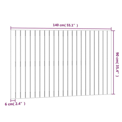 Wandhoofdbord 40X3X90 Cm Massief Grenenhout Zwart 140 x 90 cm