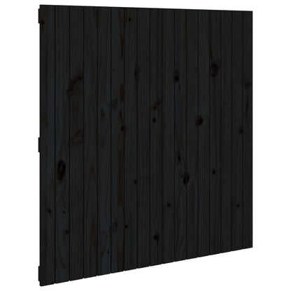 Hoofdbord Wandmontage 08X3X0 Cm Massief Grenenhout Zwart 108 x 110 cm