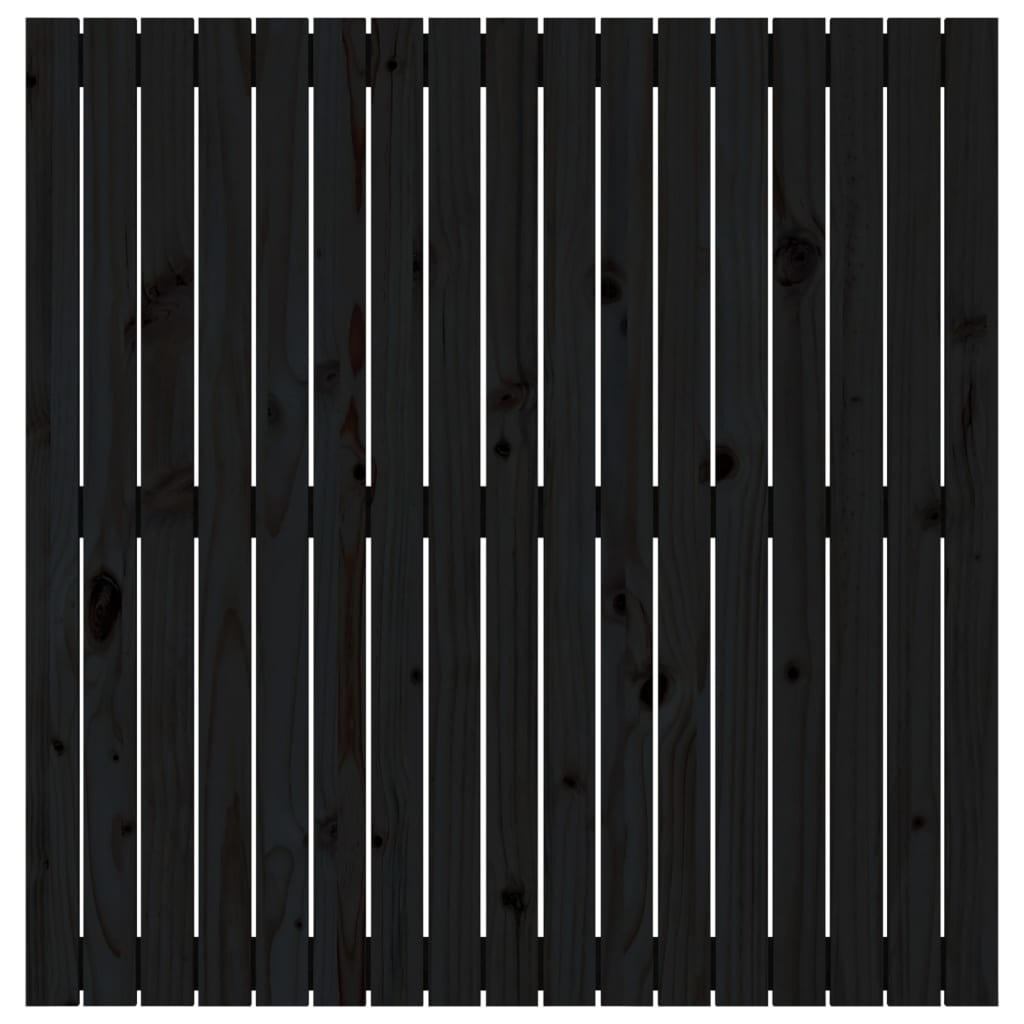 Hoofdbord Wandmontage 08X3X0 Cm Massief Grenenhout Zwart 108 x 110 cm