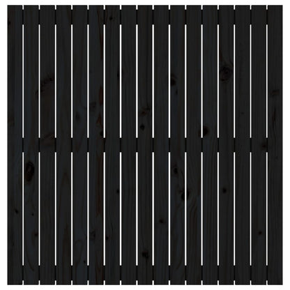 Hoofdbord Wandmontage 08X3X0 Cm Massief Grenenhout Zwart 108 x 110 cm