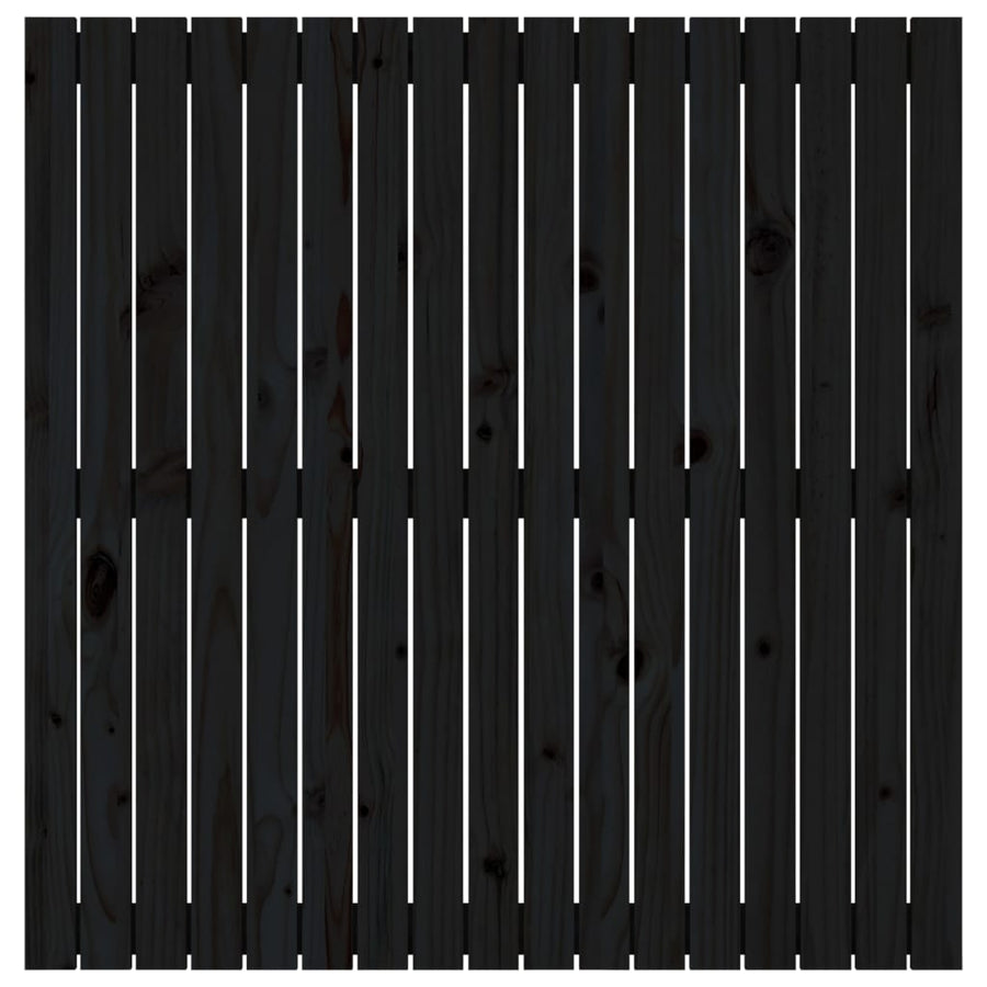 Hoofdbord Wandmontage 08X3X0 Cm Massief Grenenhout Zwart 108 x 110 cm