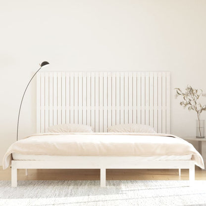 Hoofdbord Wandmontage 204X3X0 Cm Massief Grenenhout Wit 204 x 110 cm